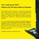 Cd projekt  red chiede pubblicamente di non fare streaming di cyberpunk 2077 prima della release